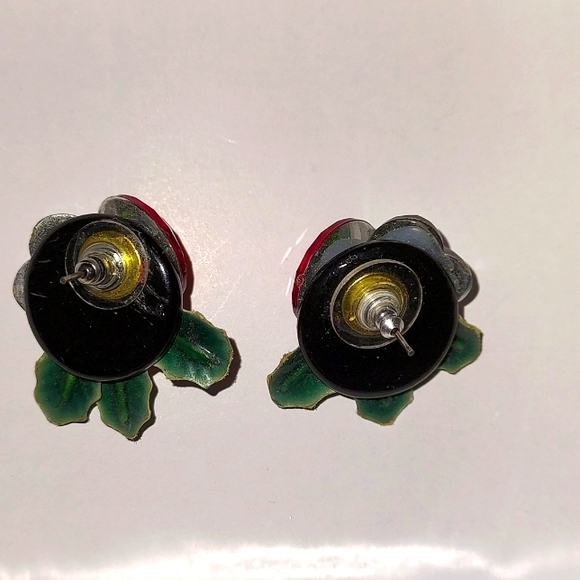 HOLIDAY Stud post earrings; Handcrafted - Picture 2 of 4